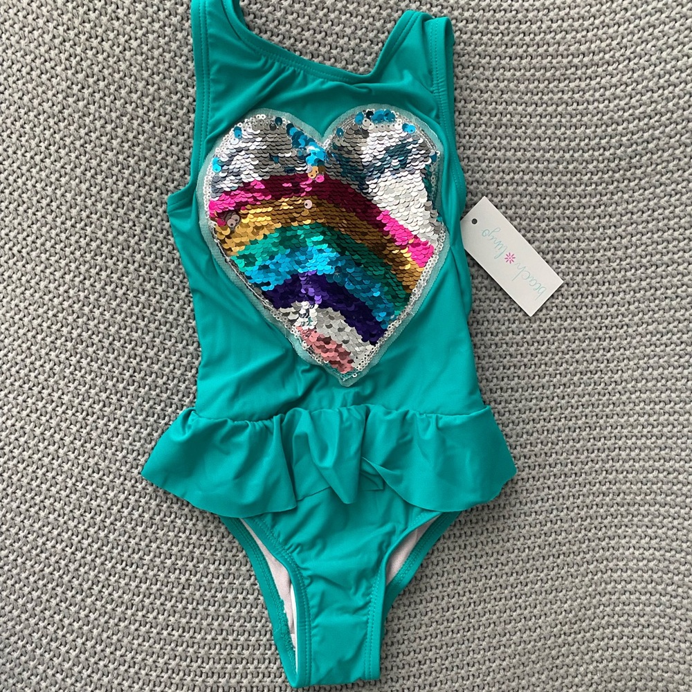Beach Lingo Sequin One-Piece Swimsuit 2T NEW